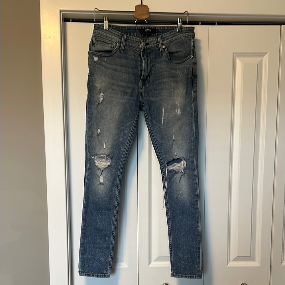 Hudson Jeans Blue Slim Distressed Denim